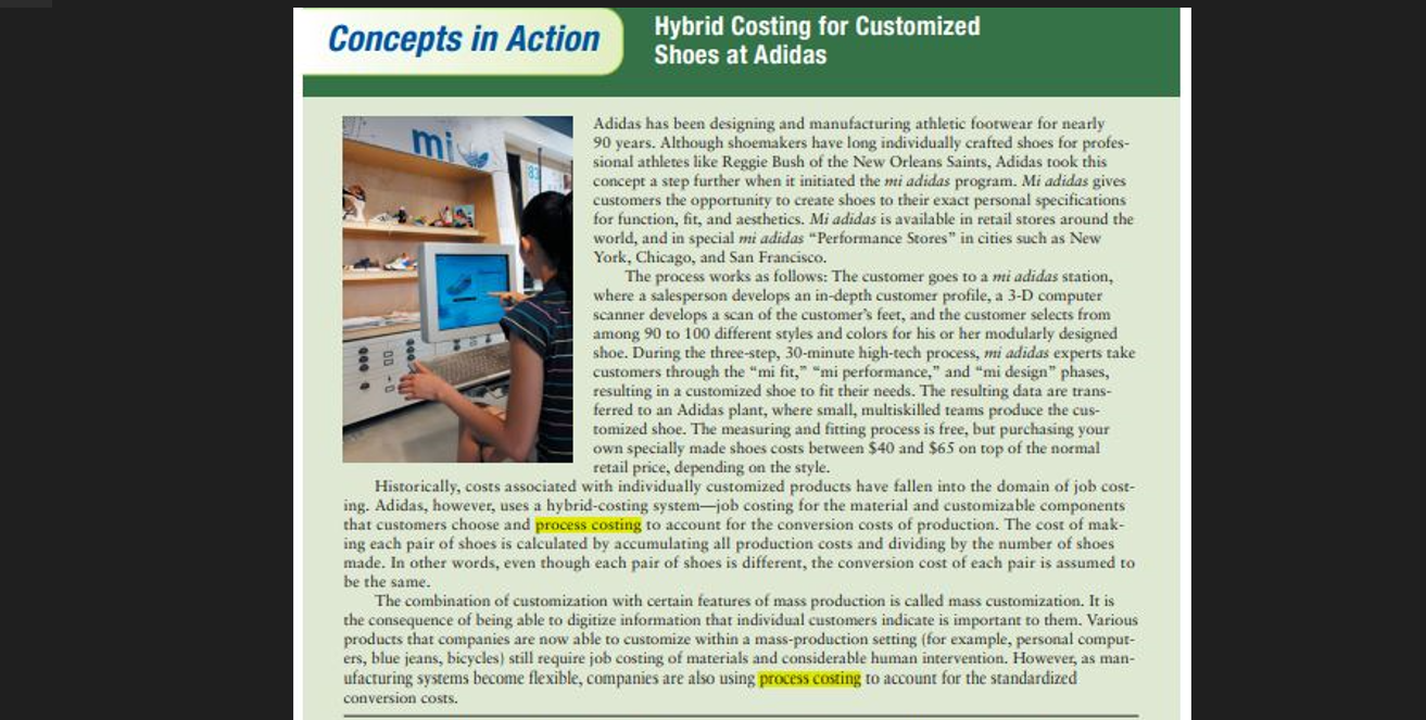 What can you say about this article? Is Adidas process costing really