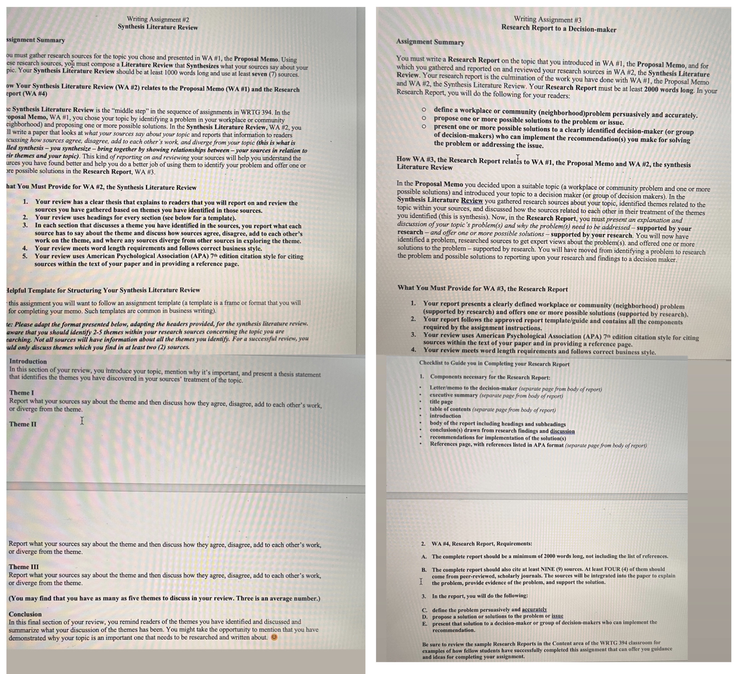 I have an assignment which is called Examining WRTG394 Writing Assignment Instructions