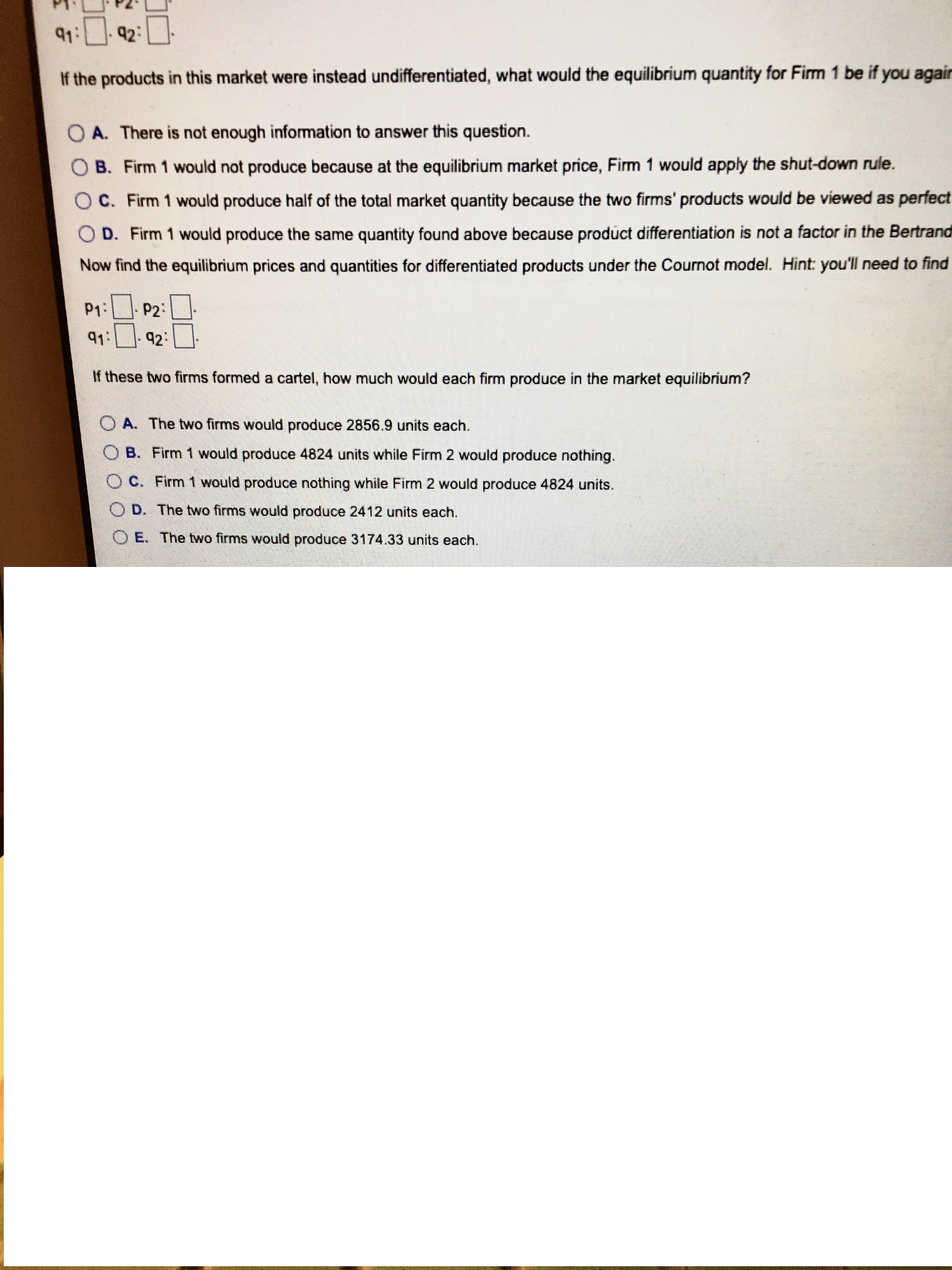 all answers rounded to two decimal places but do not round intermediate
