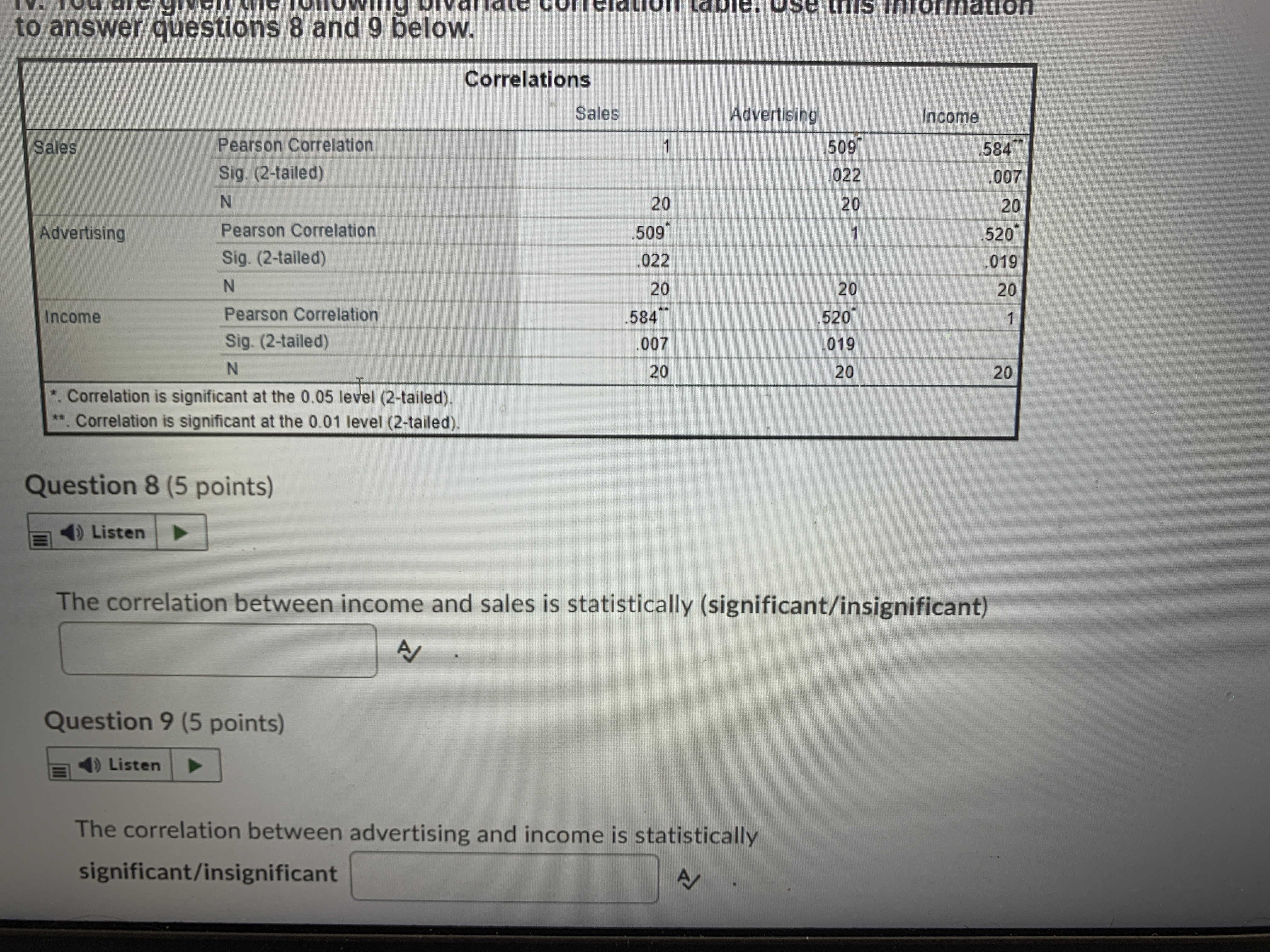 Need help understanding which to pick vanlate cor ciation table. Use this