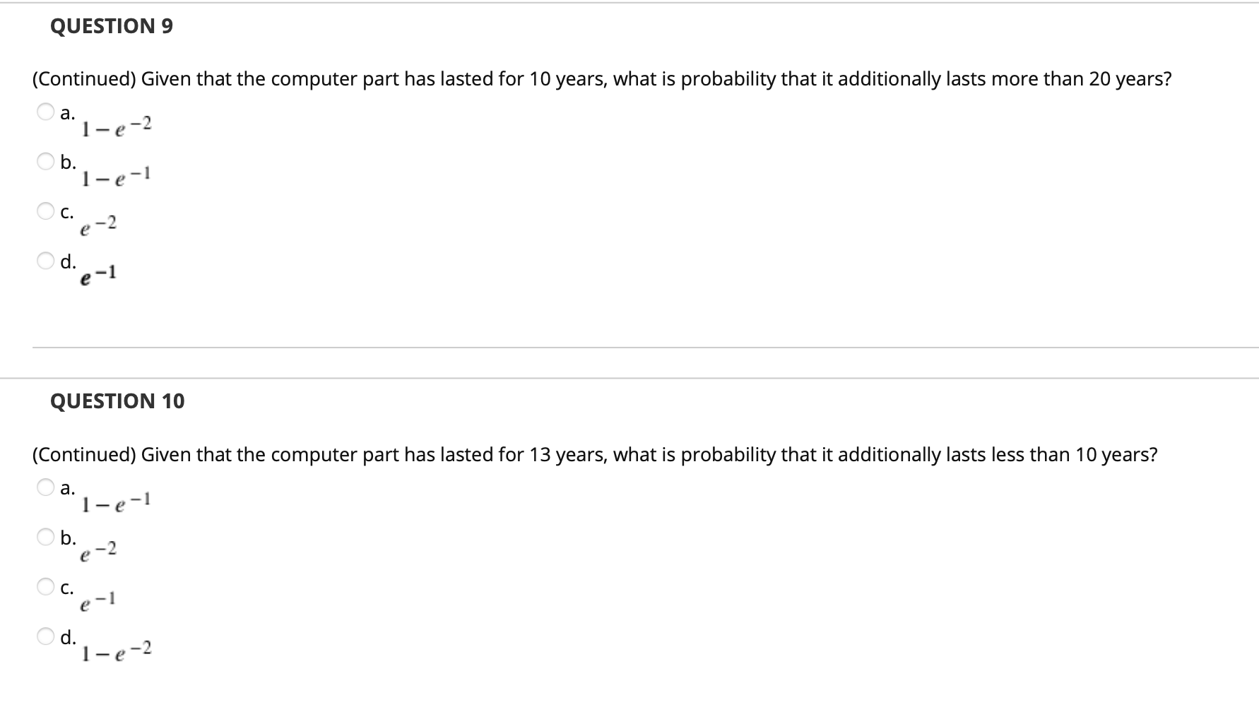 'a, 3 QUESTION 8 (Continued) What is probability that the computer part