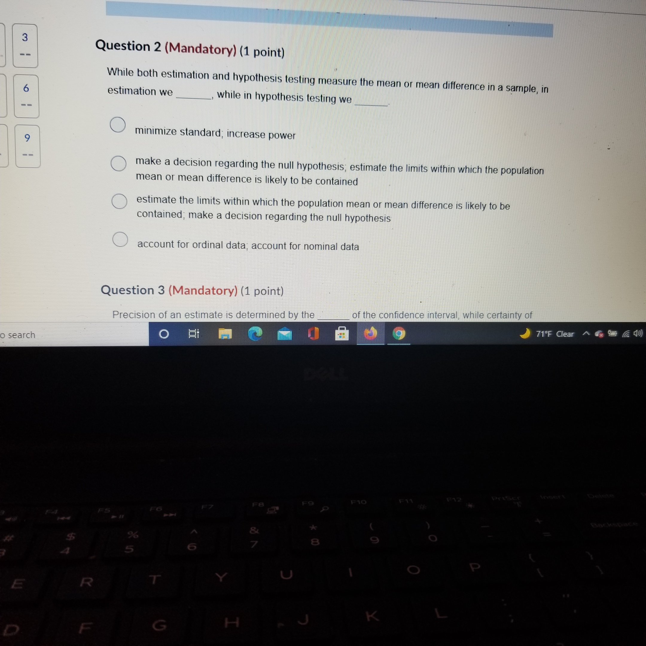 testing measure the mean or mean difference in a sample, in 6