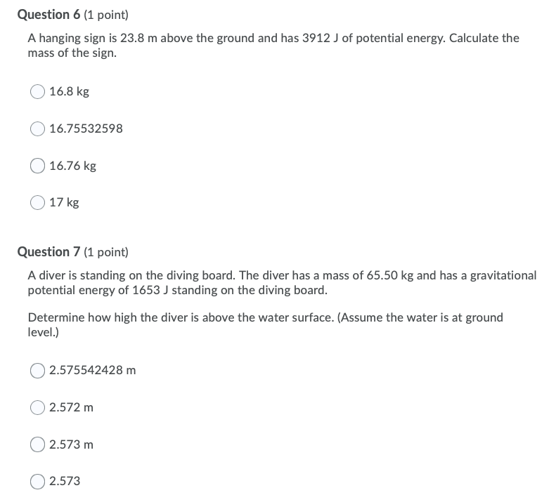 The statement above is best completed by which row. O ifi displacement