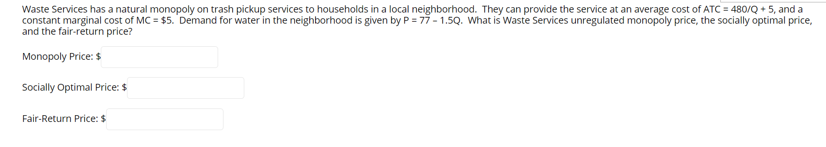 Please help with this practice question. This is the full question. Waste