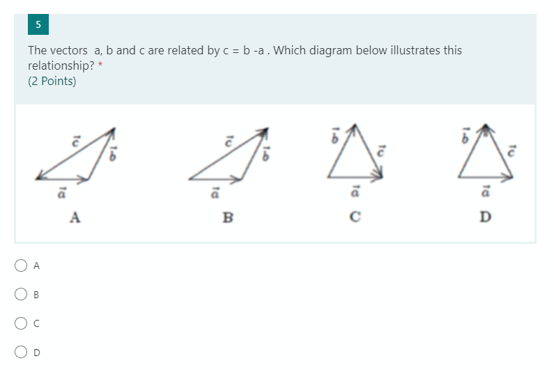 O equal to vector CVecter A makes an angle of 2? degrees