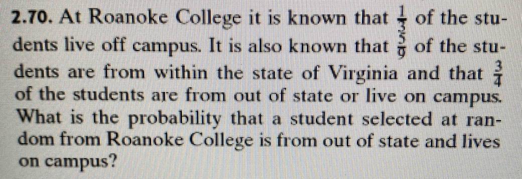he or she is from out of state?3.40. Use the results of