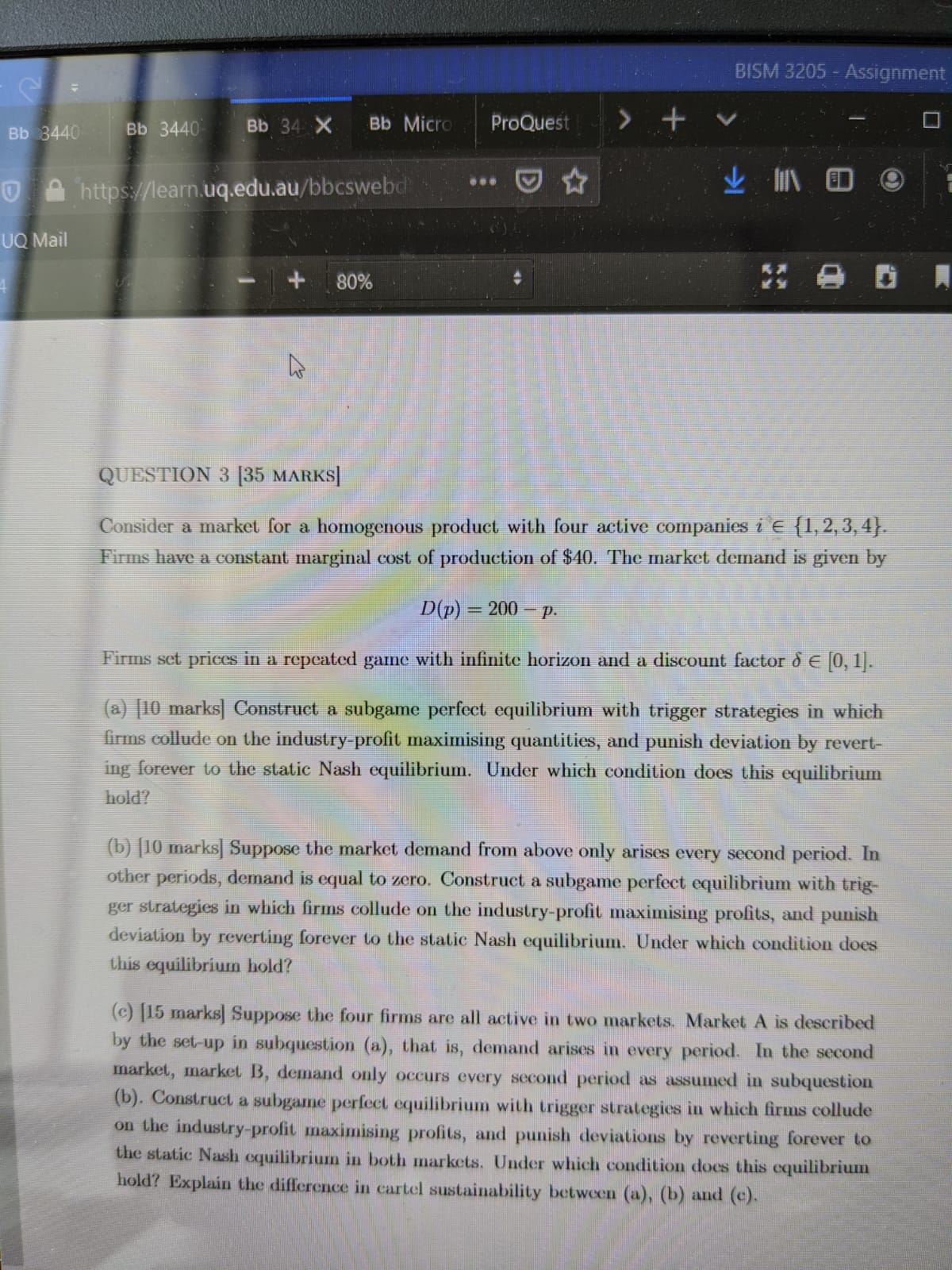  BISM 3205 - Assignment Bb 3440 ProQuest + 0 Bb 3440