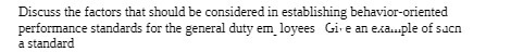 standards for the general duty em loyees Give an example of socn