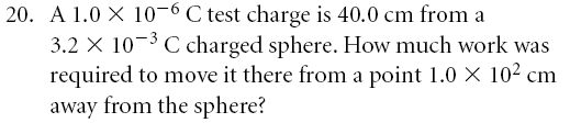 218. A charge of 1.2 X 10- C is fixed at each