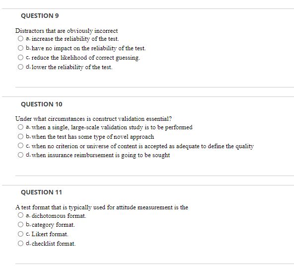 please send correct answers so i can do helpful QUESTION 9 Distractors