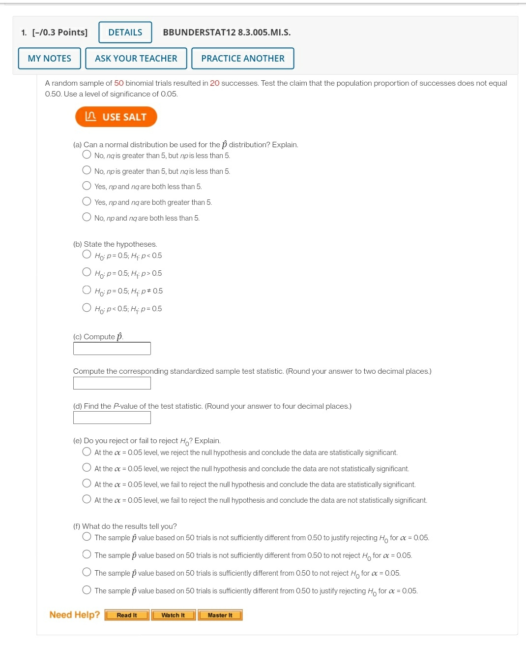 help please 1. [-/0.3 Points] DETAILS BBUNDERSTAT12 8.3.005.MI.S. MY NOTES ASK YOUR