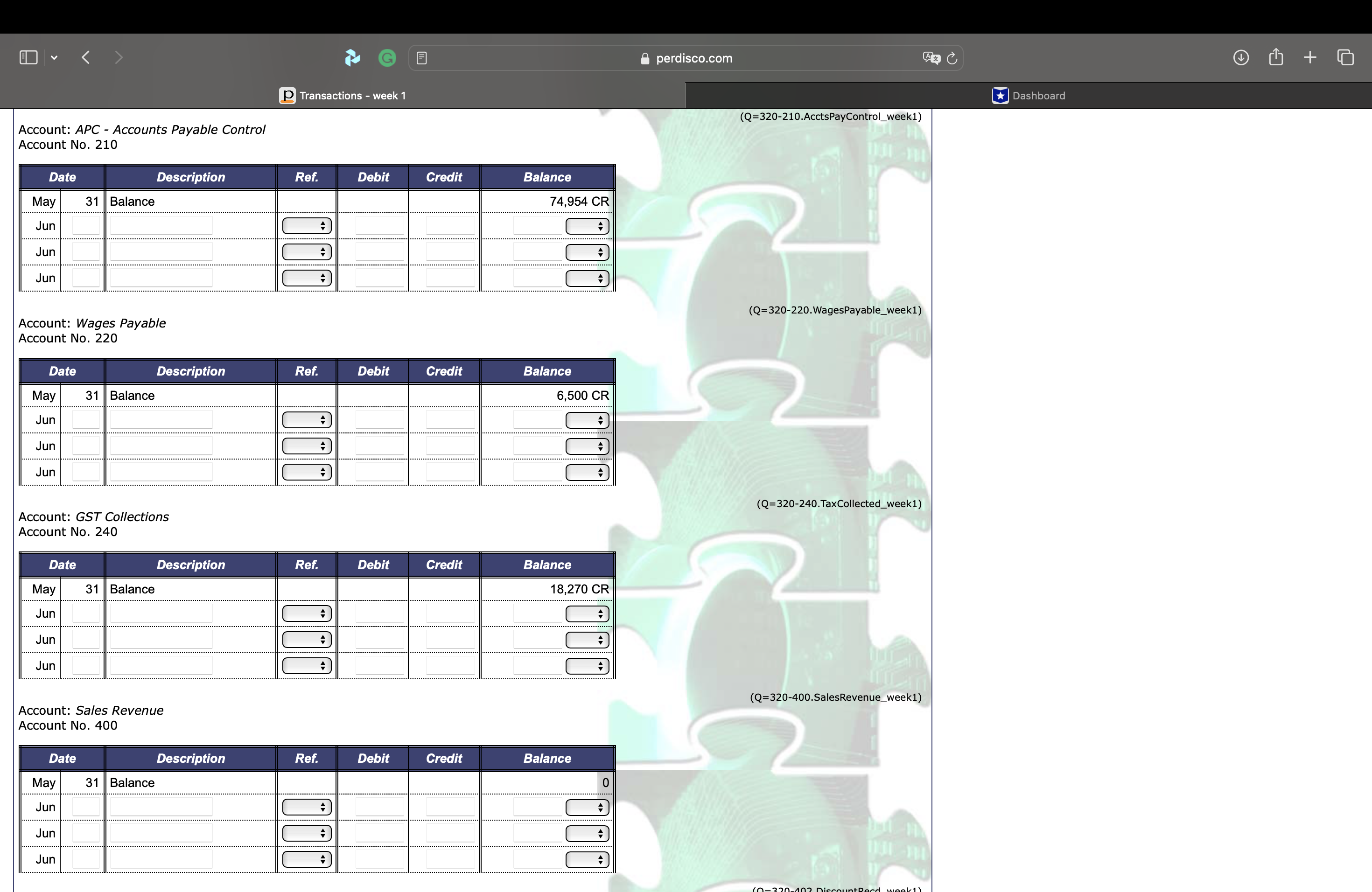 journals and post the appropriate entries to the ledger accounts. The following