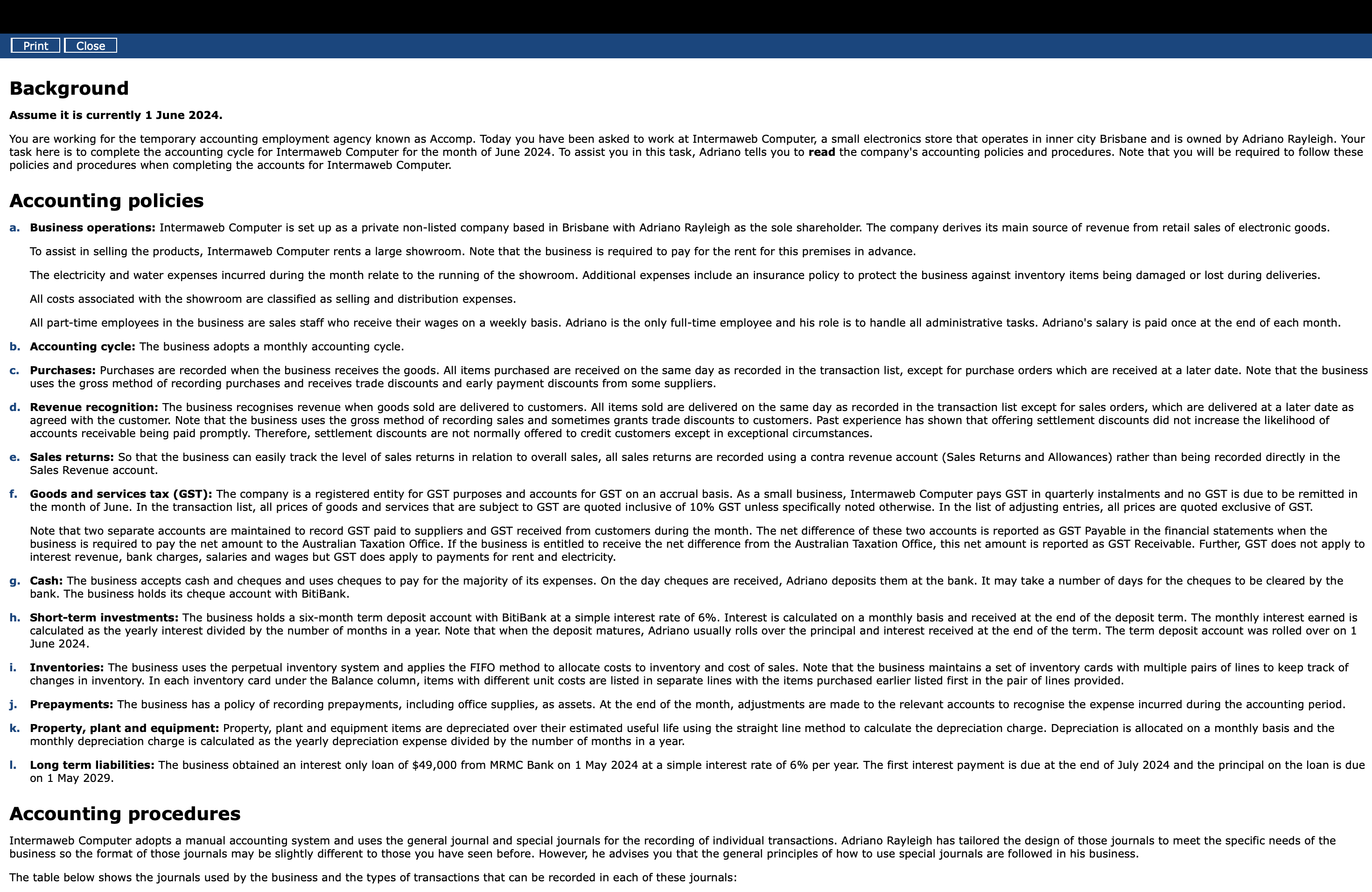 to Big Telco, Cheque No. 745. Payment fell within discount period. Purchased