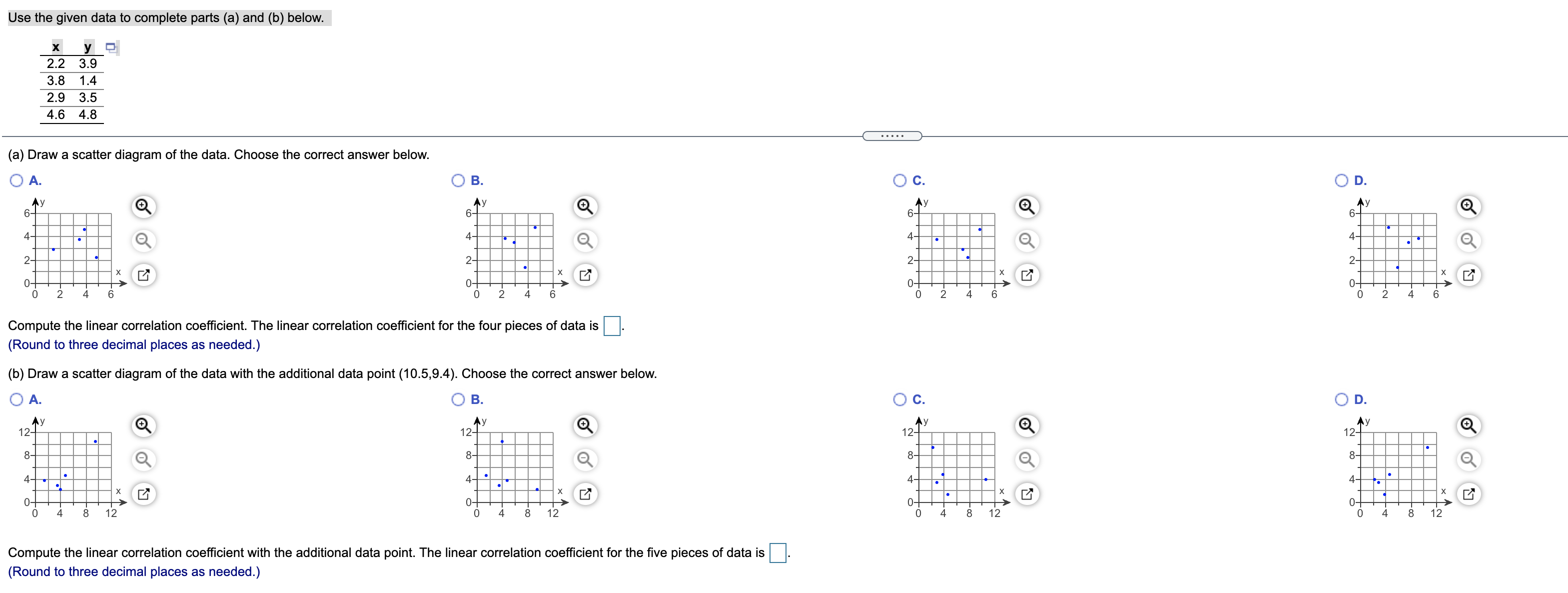  Use the given data to complete parts (a) and (b) below.