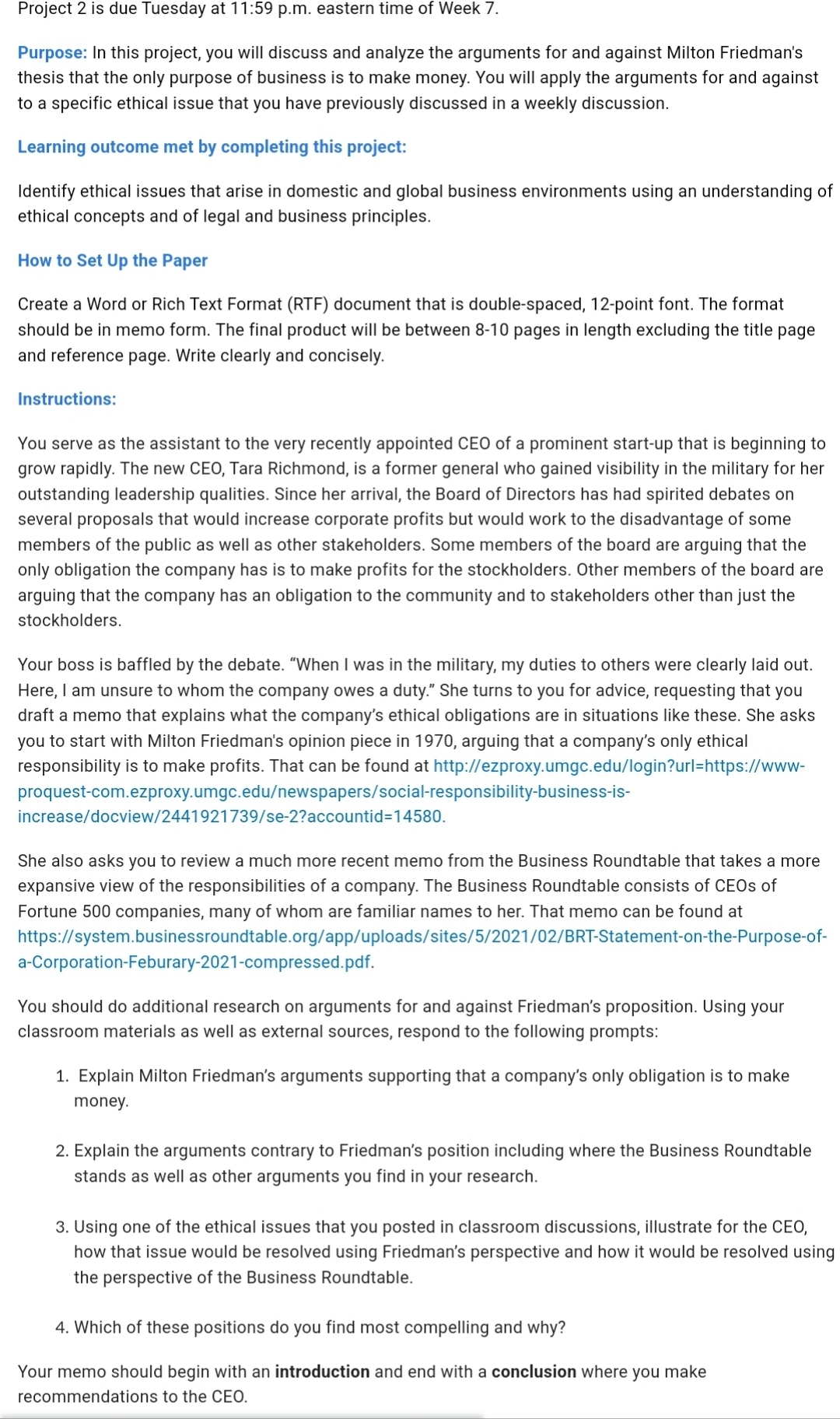 Week 7. Purpose: In this project, you will discuss and analyze the