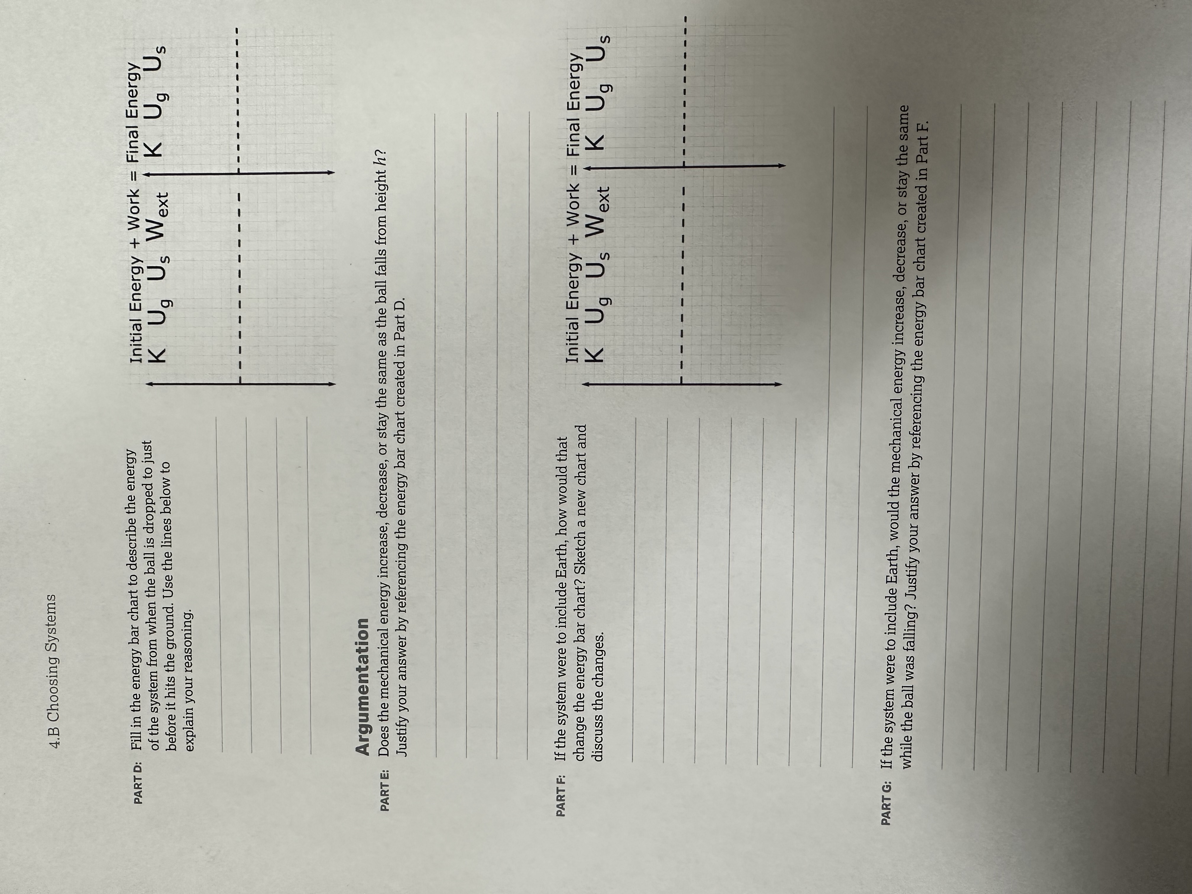 the ball to be the system. Using Representations PART A: Draw a