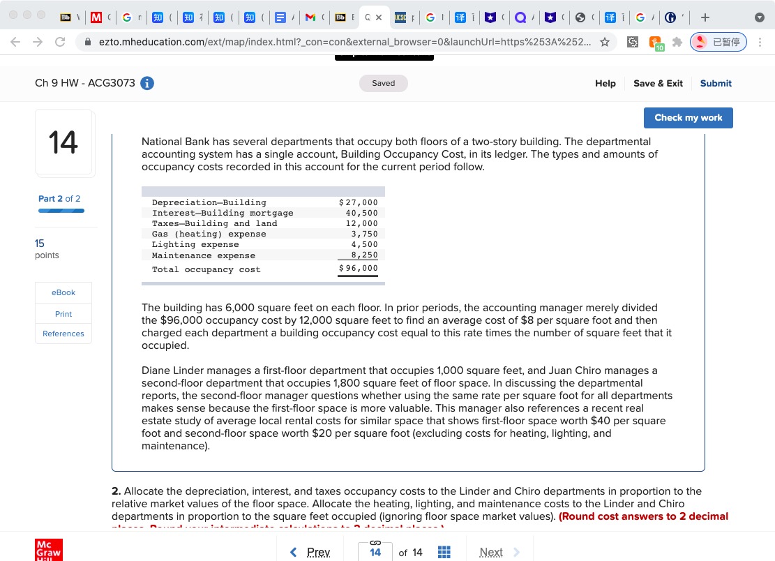 C A ezto.mheducation.com/ext/map/index.html?_con=con&external_browser=0&launchUrl=https%253A%252... * S & # Ch 9 HW -