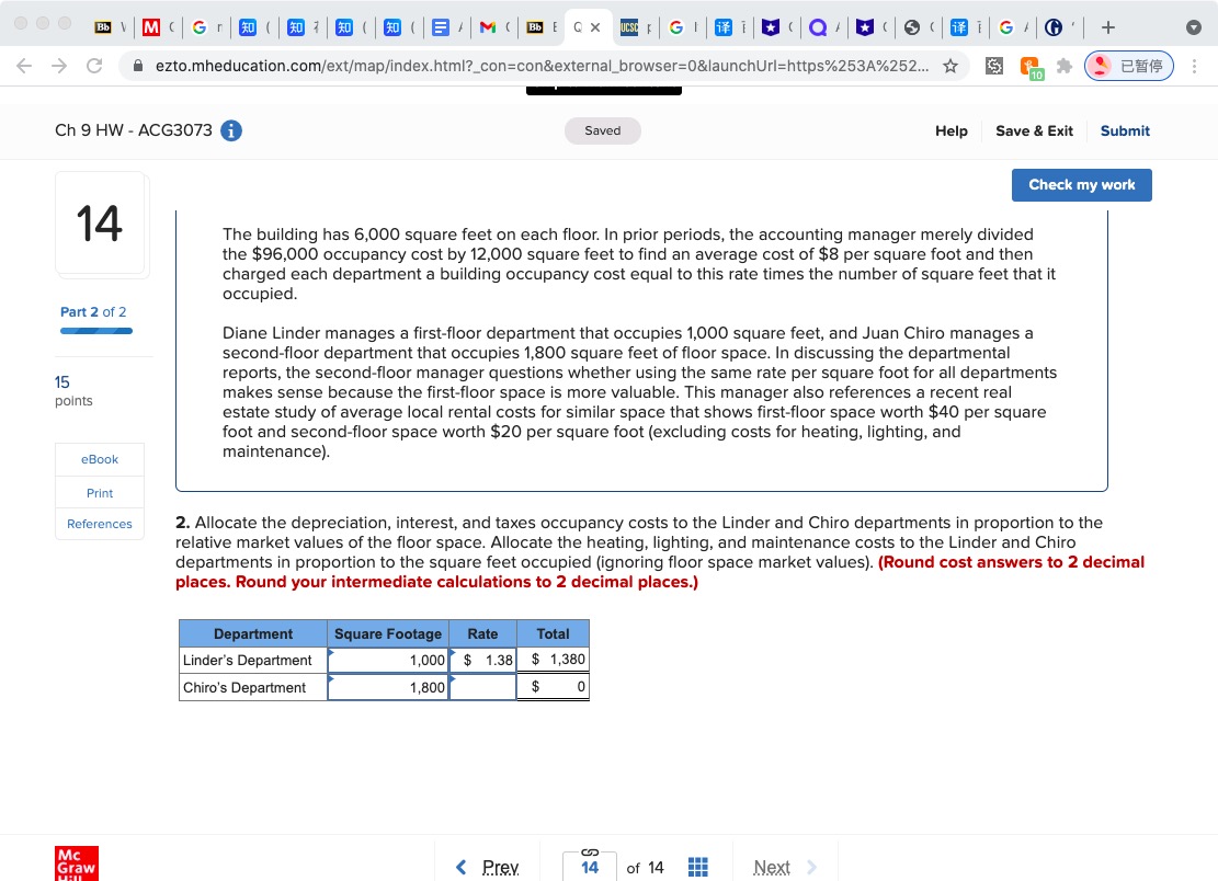 ACG3073 Saved Help Save & Exit Submit Check my work 14 National
