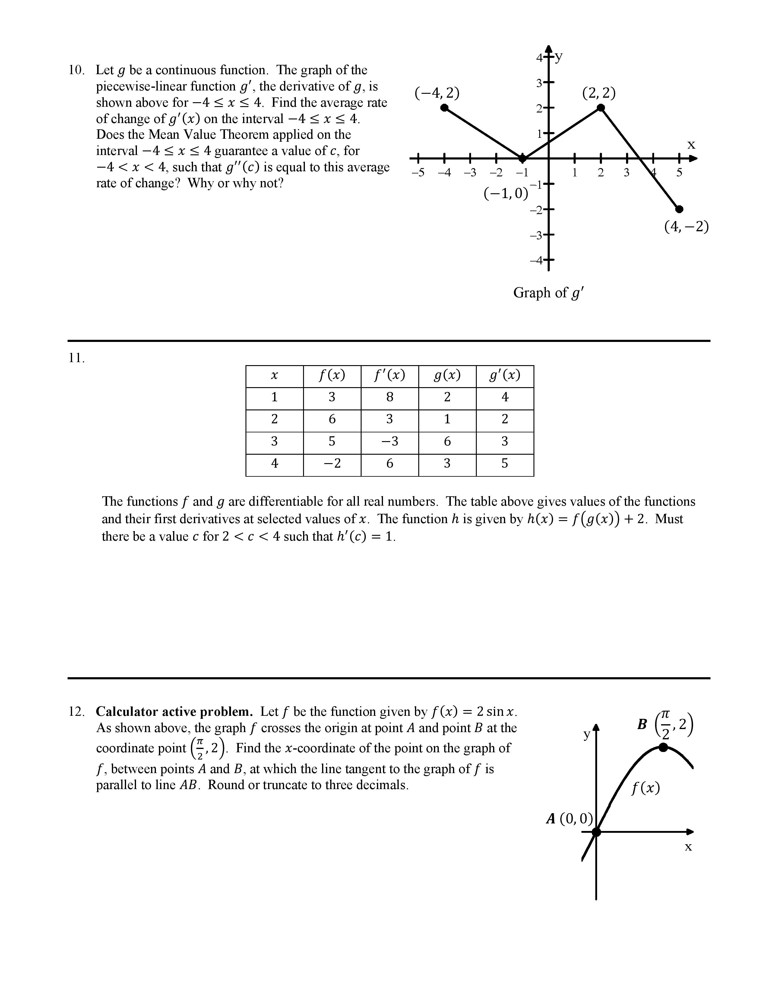 calculus homework 5.1 The Mean Value Theorem m Write your questions