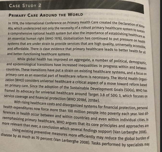 First Read Case Study 2 Primary Care Workforce Around the World from