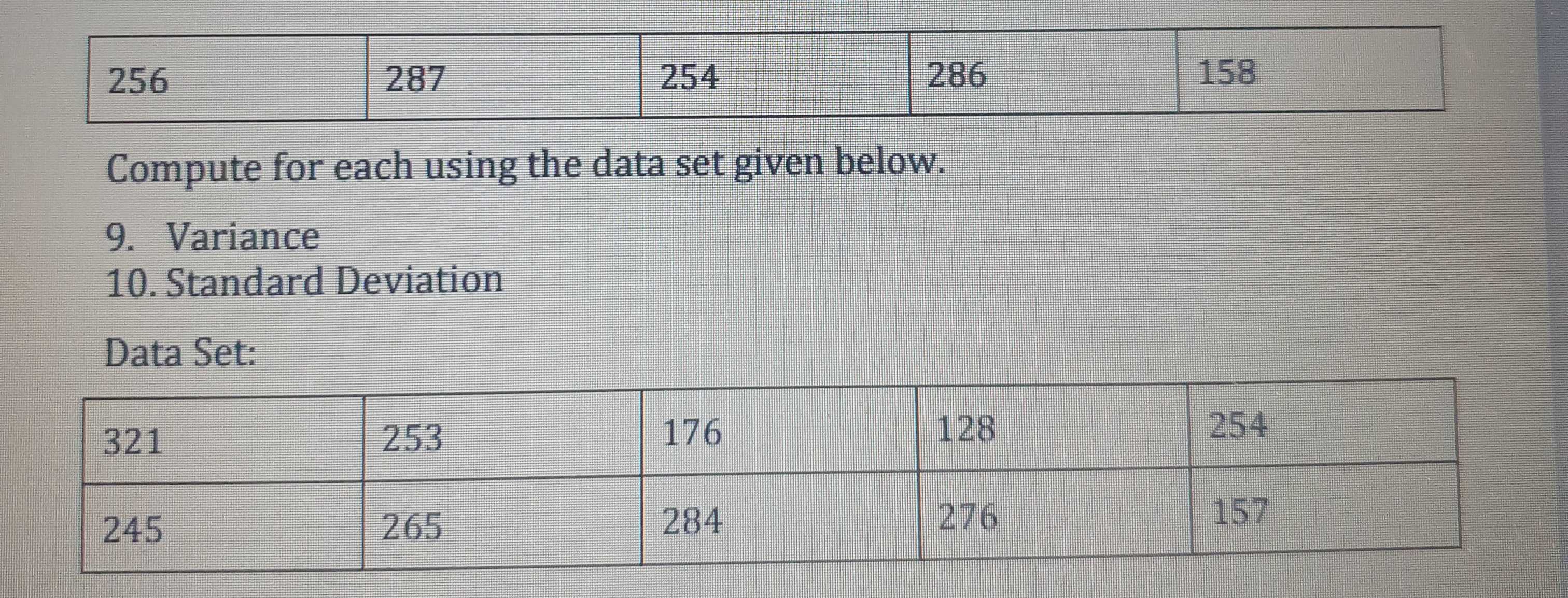 How to solve and compute this data set? Please show how to