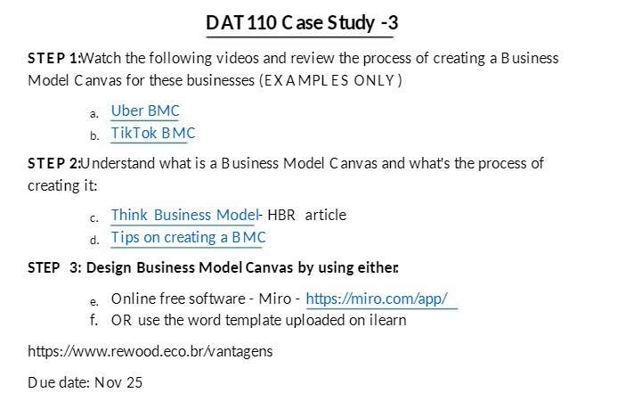 DAT 110 Case Study -3 STEP 1:Watch the following videos and