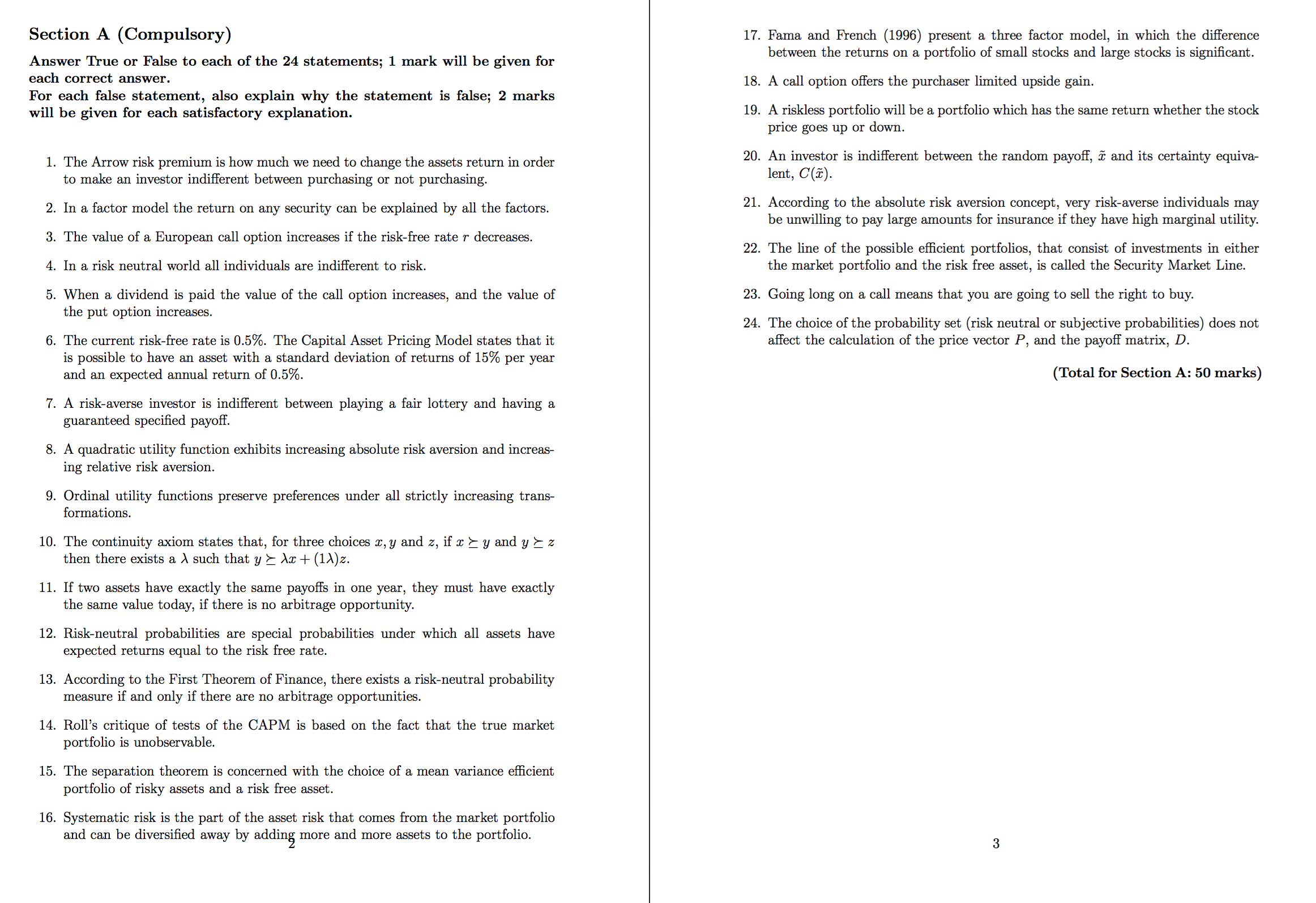 Can you answer for questions below, please! Thank you! Section A (Compulsory)