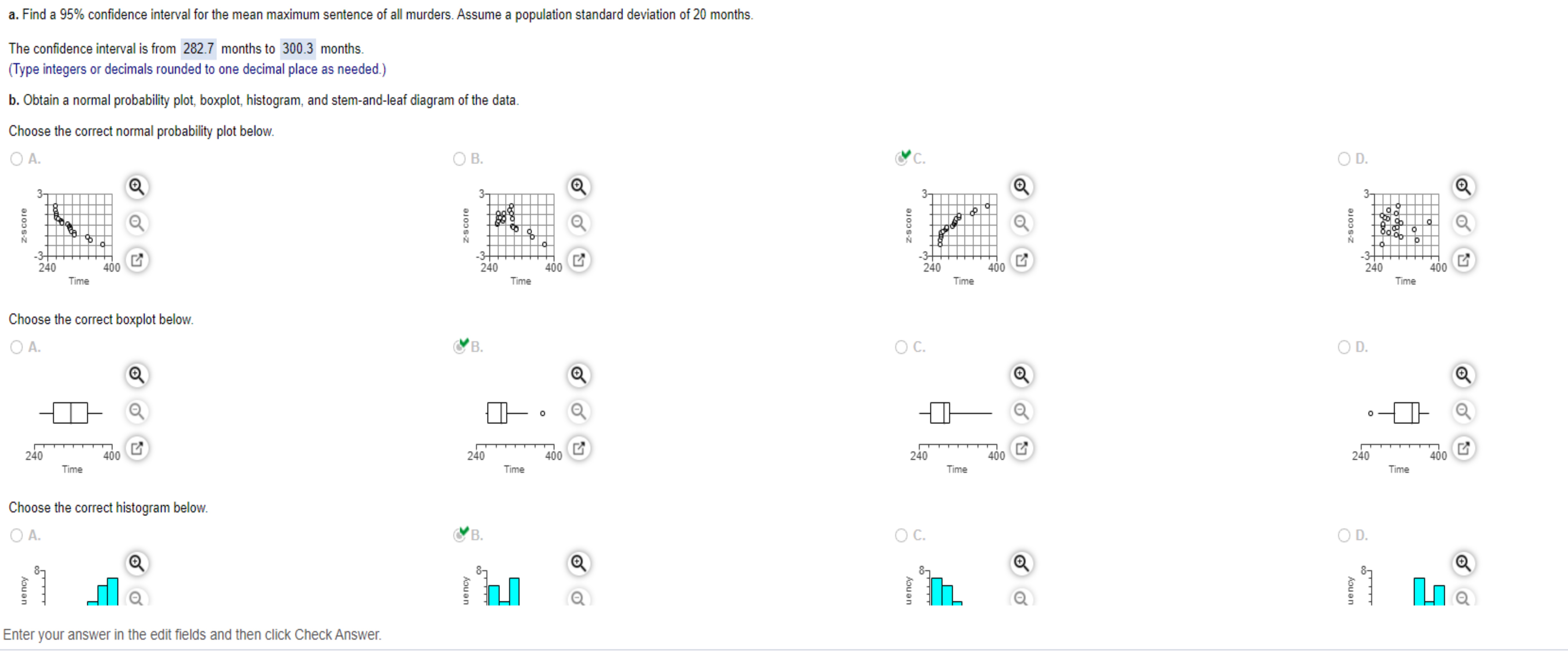 maximum sentences for murder yielded the?data, in?months, presented to the right. Use
