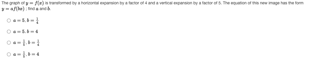 y = a 3 were expanded vertically by a factor of 4