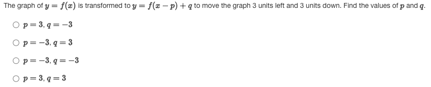 L": y=%m+2 '3' y=-4E+B D y=4m32 The graph of y = f()