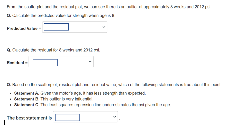 scatterplot for the rocket motors. \"06"\" \""1\"" Residual Plot 2200 100 Sirenglh