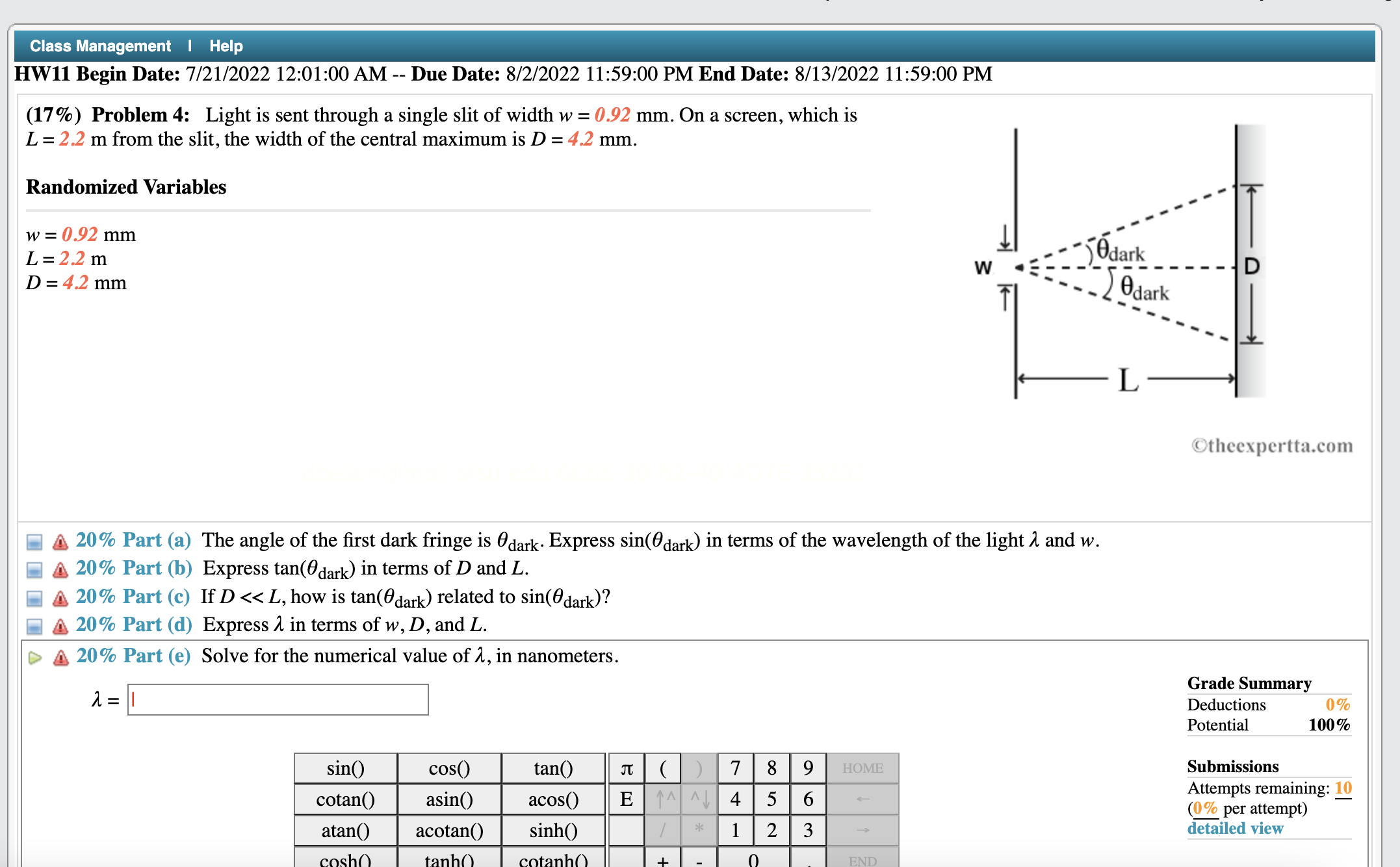  Class Management I Help HWll Begin Date: 7/21/2022 12:01:00 AM --