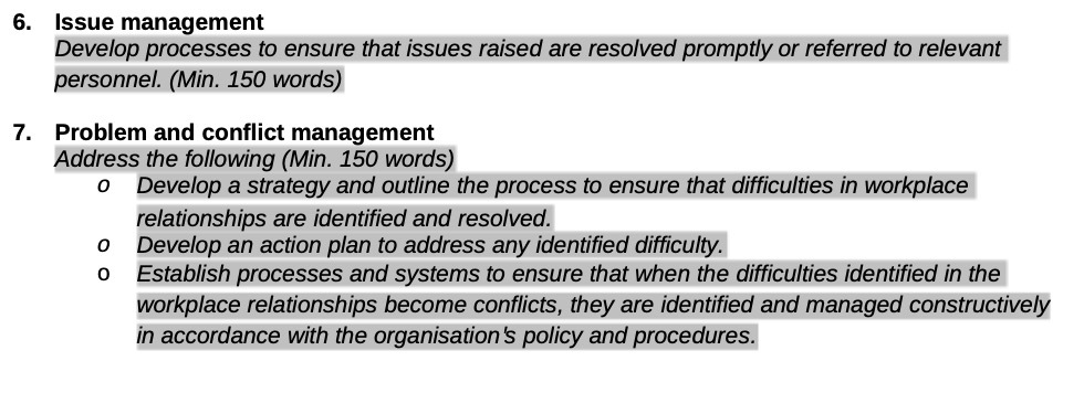 resolved promptly or referred to relevant personnel. (Min. 150 words) 7. Problem