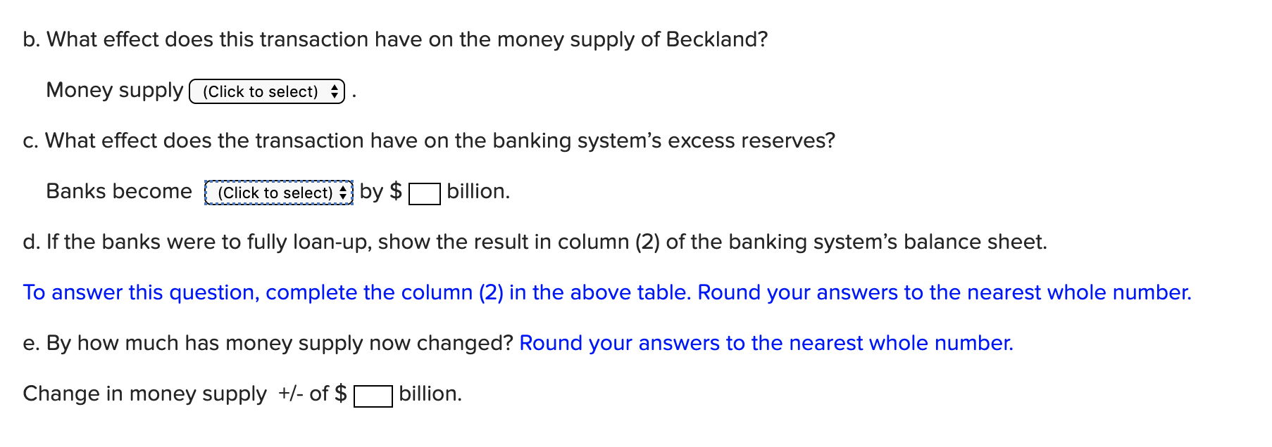 shows abbreviated balance sheets for the central bank in the country of