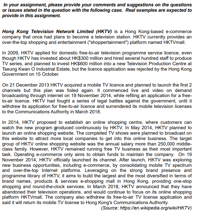  In your assignment, please provide your comments and suggestions on the