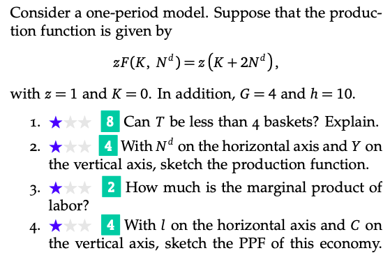 Consider a one-period model. Suppose that the produc- tion function is