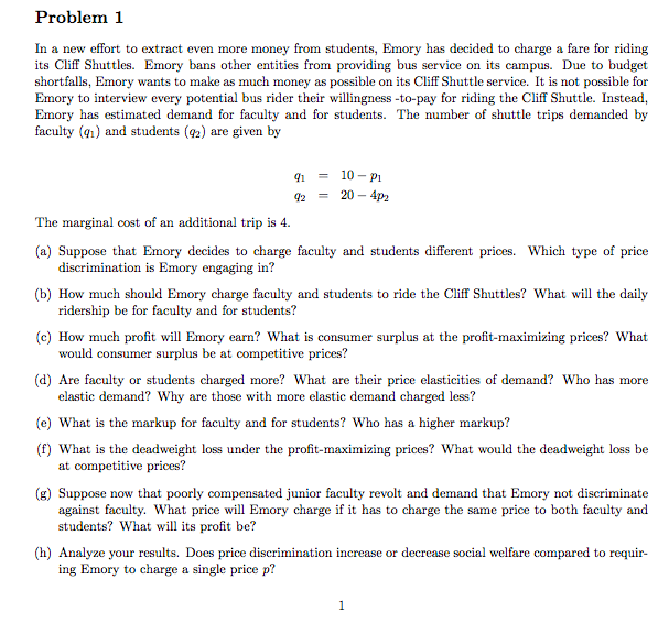  Problem 1 In a new effort to extract even more money