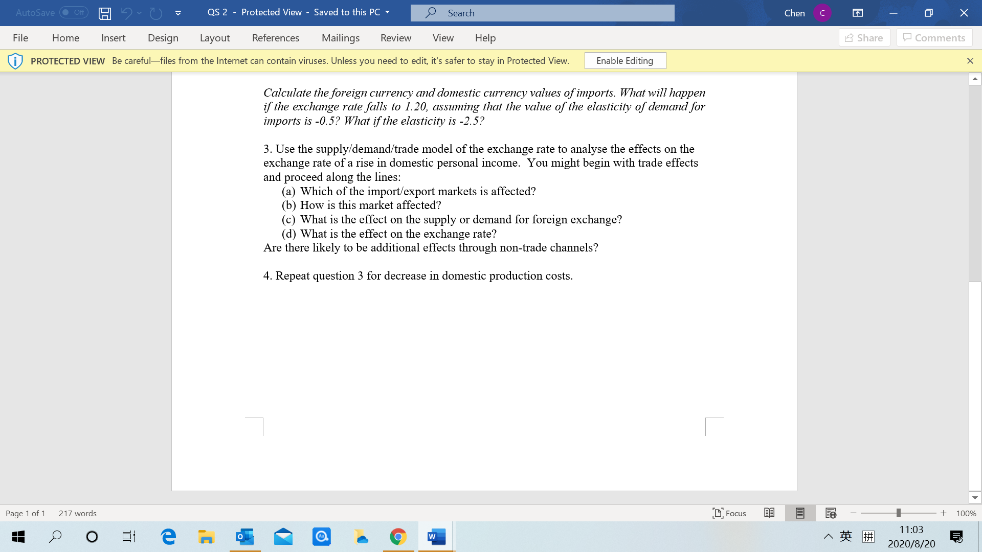  AutoSave (. Off) QS 2 - Protected View - Saved to