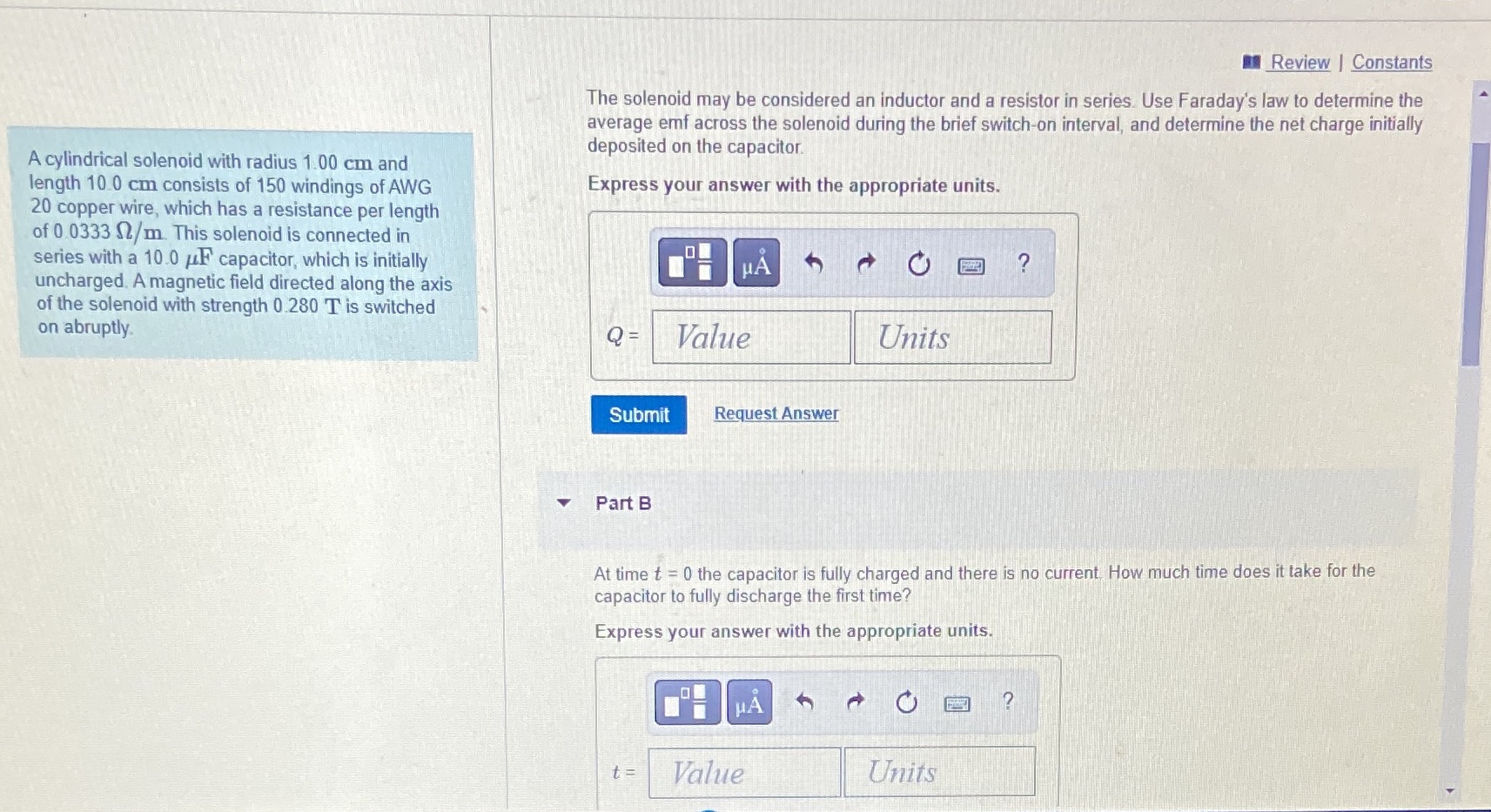 Part C- What is the frequency with which the current osscilates?Part D-
