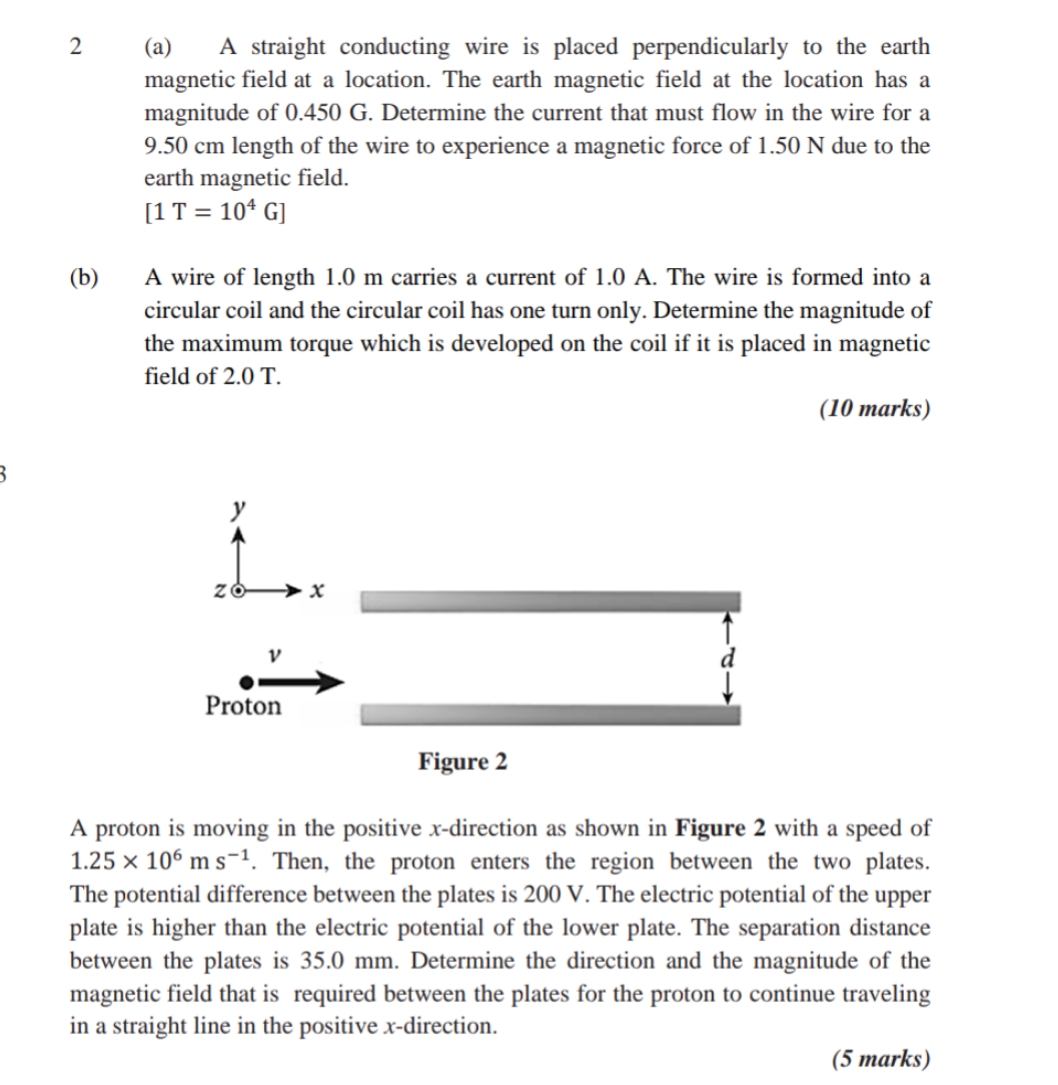 please help ma solve this question 2 (a) A straight conducting wire