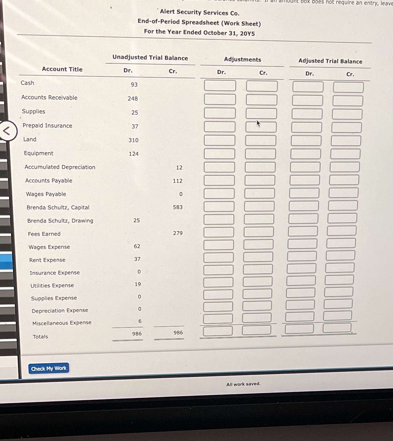 Ex 04.24 Appendix: Adjustment Data on an End-of-Period SpreadsheetAlert Security Services Co.