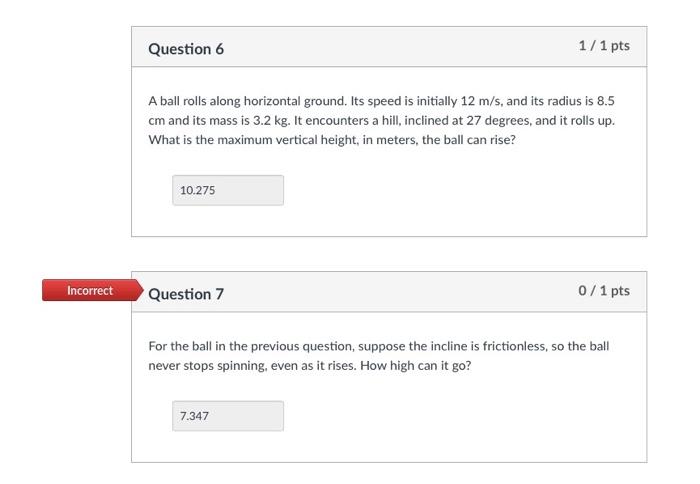 please help with number 7. Question 6 1 / 1 pts A