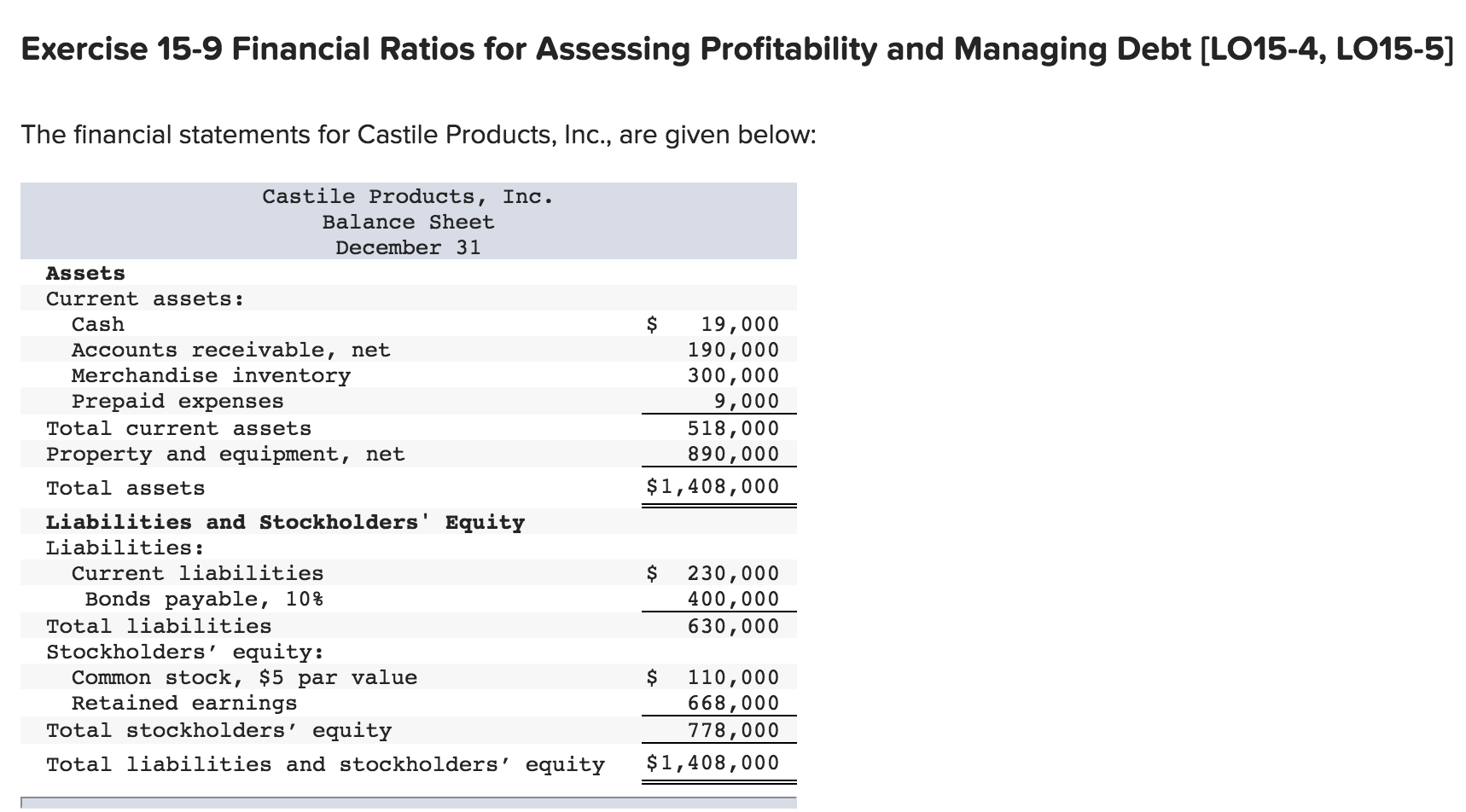 Please please please help me with this accounting question! Exercise 15-9 Financial