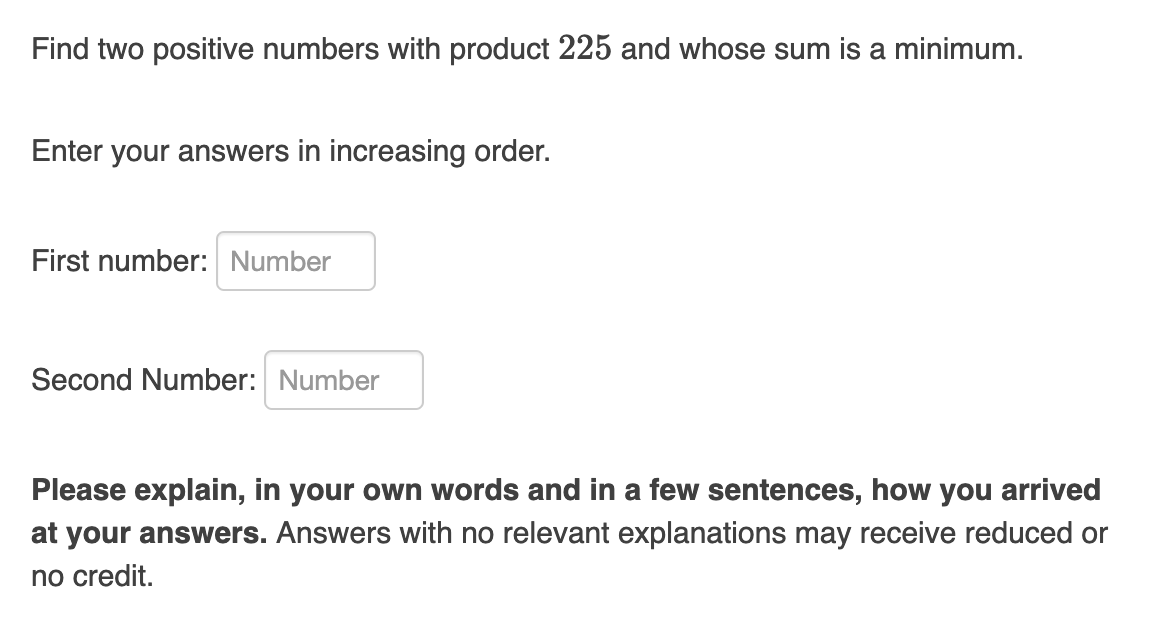 Number: Number Please explain, in your own words and in a few