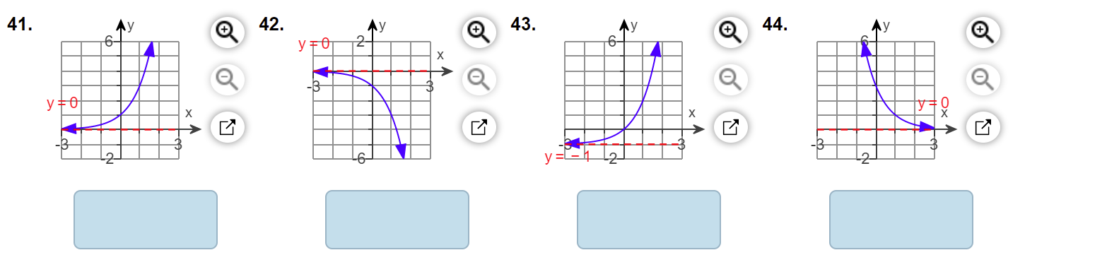 each graph from the given options. Drag each function given above into