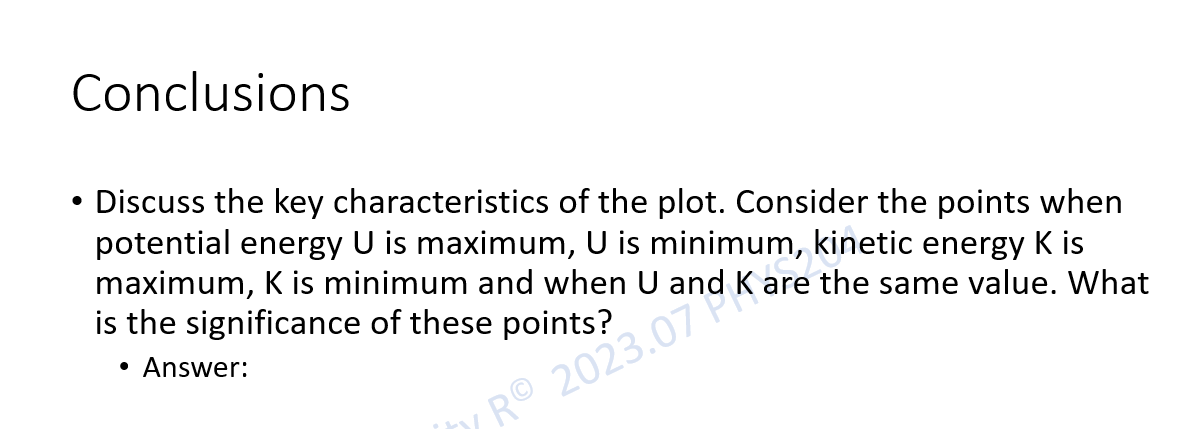 (s) y (cm) y (m) (m) v (m/s) K J) U ()