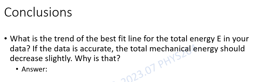 E (J) final y (m) 0.5966 For your data set, enter the