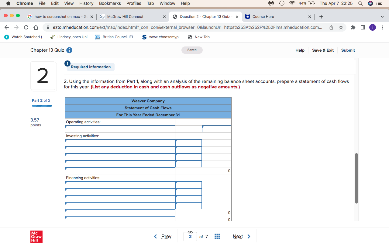 Assets Part 1 of 2 Cash $ 32 $ 12 Accounts receivable
