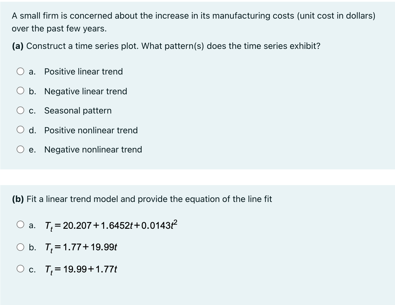 Manufacturing unit cost is decreasing every year by $1.77 on average 0