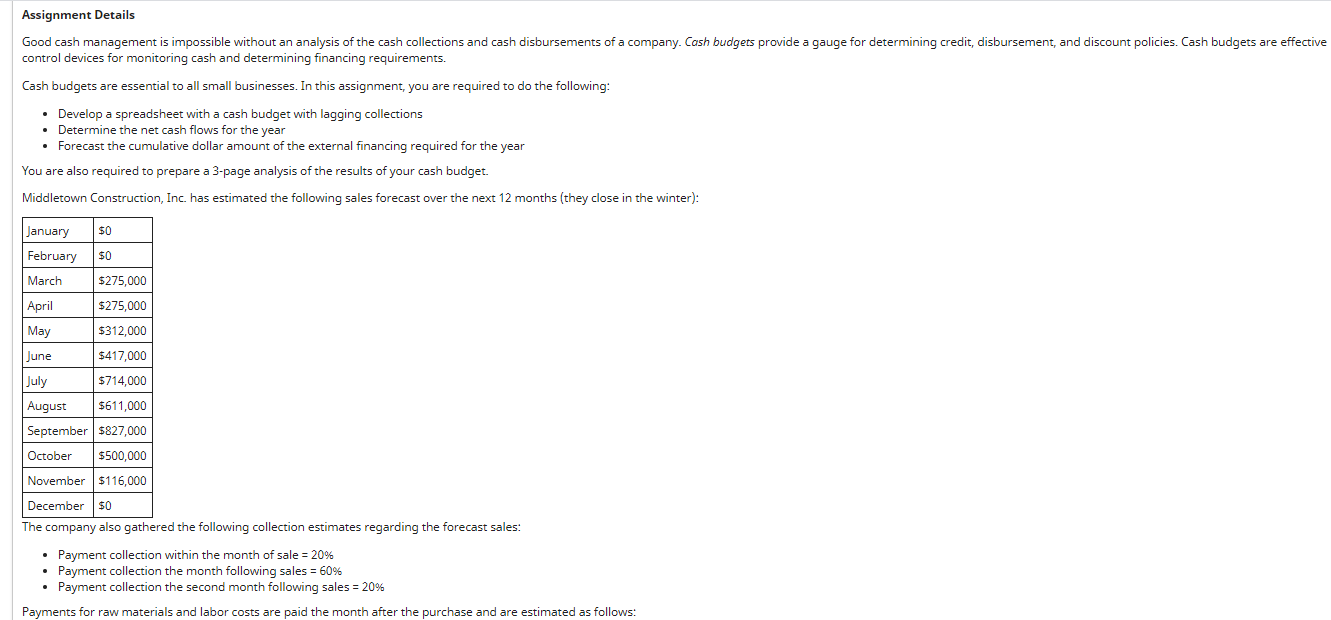 How do I start a cash budget using the attached information ?